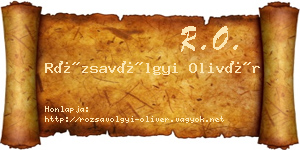 Rózsavölgyi Olivér névjegykártya